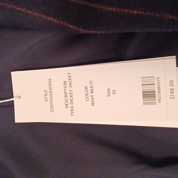 Veronica Beard Tyra Navy Pinstripe Dickey Jacket NWT - Picture 5 of 14